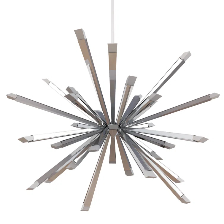 Starburst 40" Single Tier Chandelier - Polished Chrome