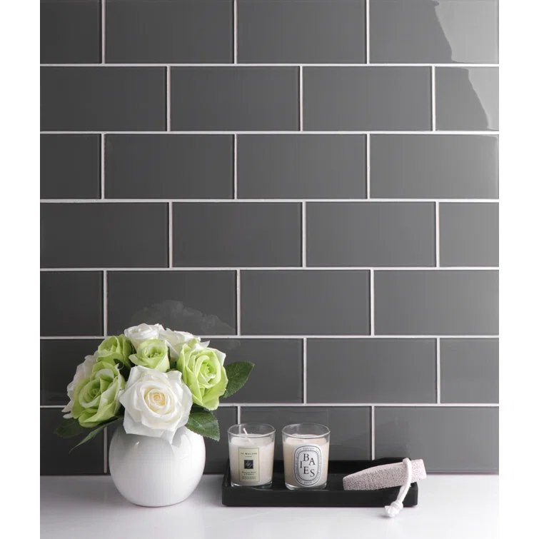 Premium 3" x 6" Straight Edge Glass Mosaic Subway Tile
