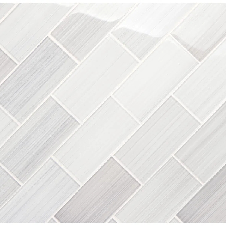 Premium Hand Painted 3" x 6" Straight Edge Glass Mosaic Subway Tile