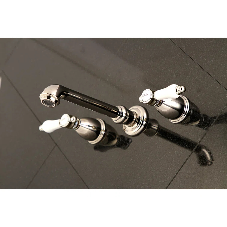 Kingston Brass KS7026BPL Kingston Brass Bel-Air Two-Handle 3-Hole Wall Mount Roman Tub Faucet