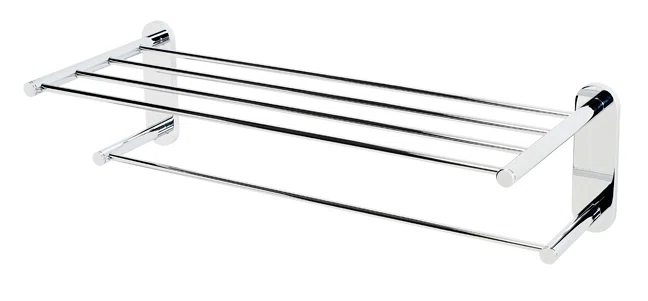 Alno Inc Contemporary I 2 Piece Metal Bracket Shelf with Towel Bar