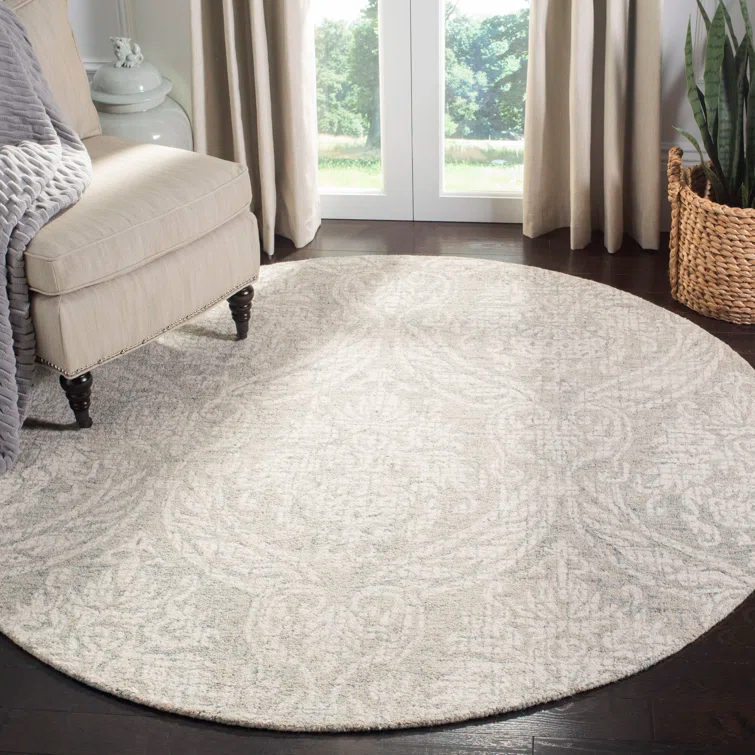 Rosemarie Abstract Handmade Tufted Wool Gray/Ivory Area Rug