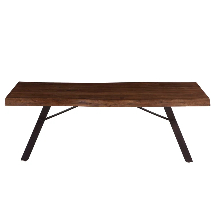 Nottingham Transitional Walnut Coffee Table with Iron Base