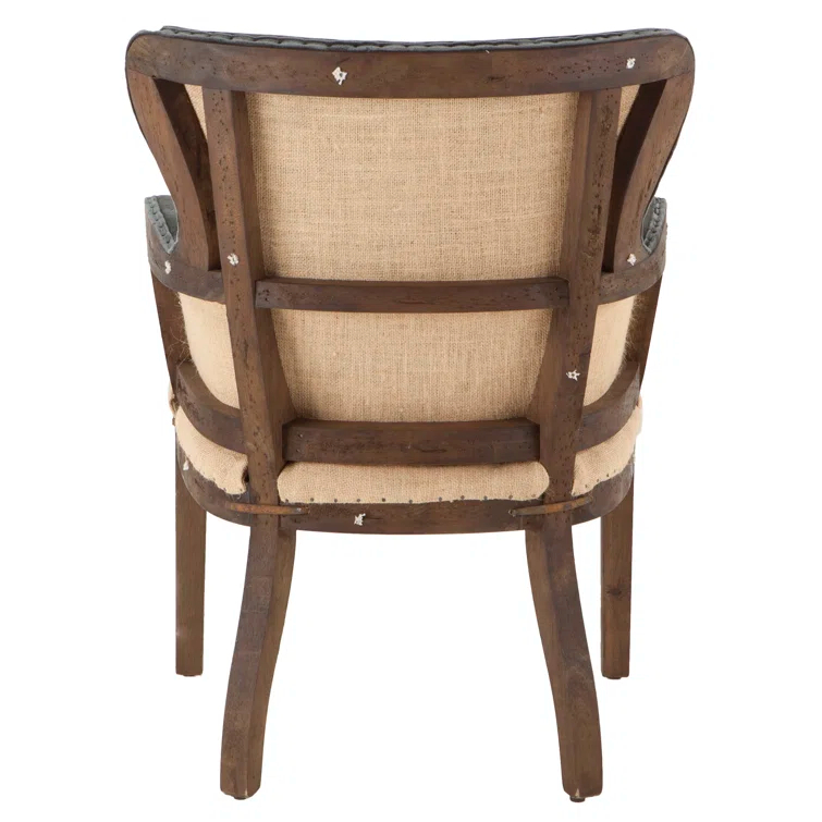 Gray Velvet Handcrafted Accent Chair with Oak Frame