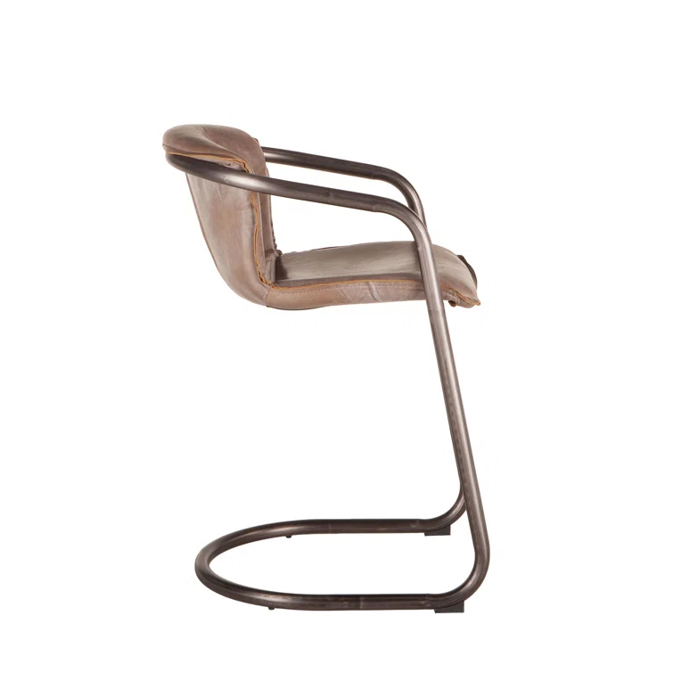 Chiavari Distressed Jet Brown Leather Counter Chair Duo