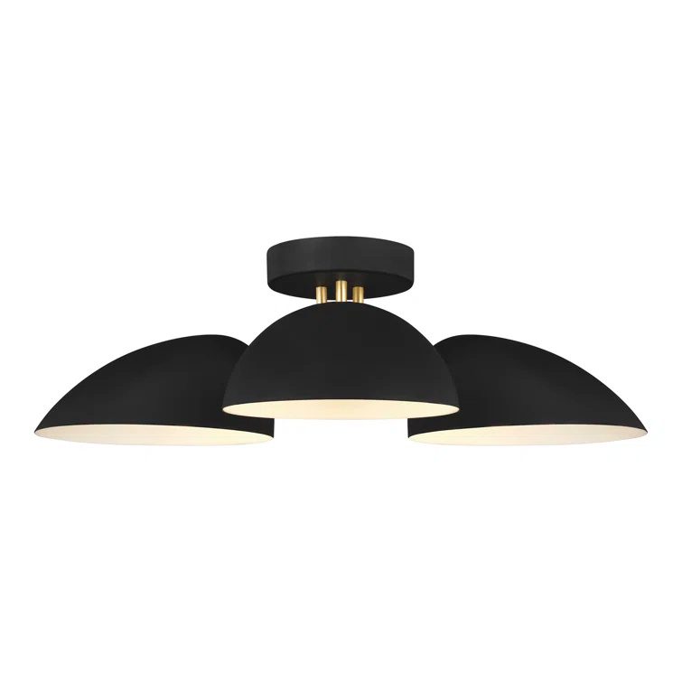 Midnight Black 3-Light Flush Mount Ceiling Fixture by Ellen DeGeneres