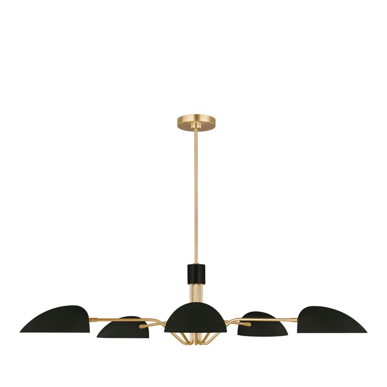 Midnight Black Steel 5-Light Sputnik Chandelier