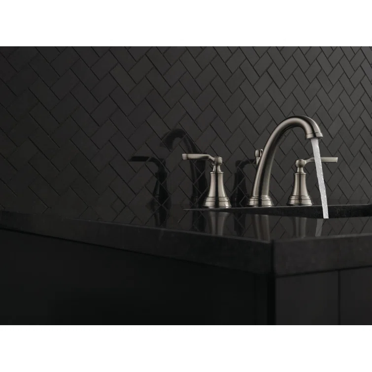 Woodhurst Widespread Bathroom Faucet 3 Hole, 2-handle Bathroom Sink Faucet with Drain Assembly