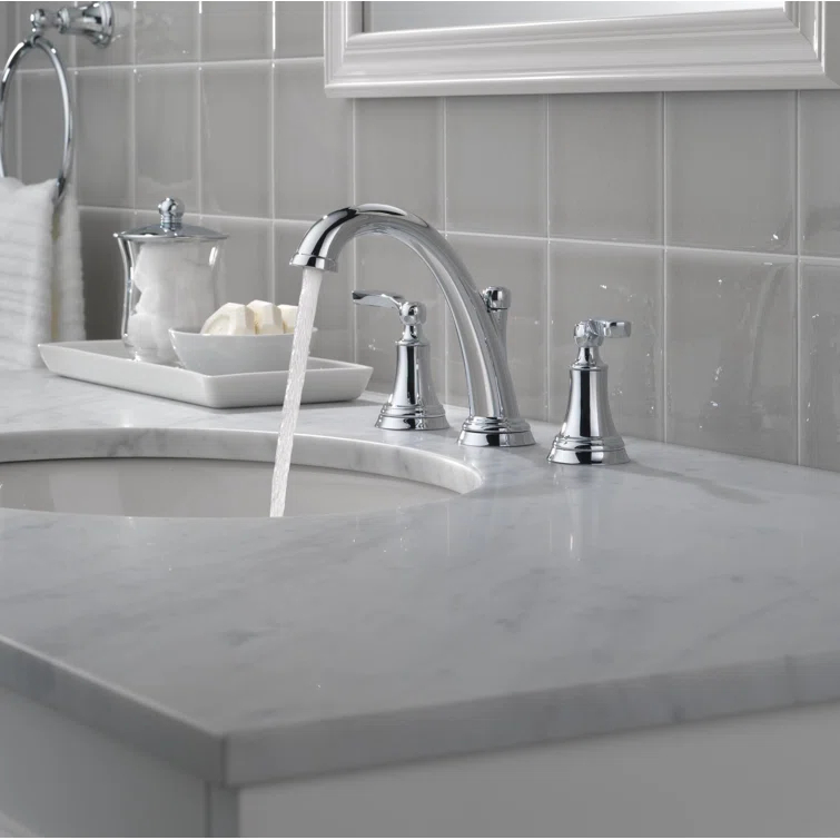 Woodhurst Widespread Bathroom Faucet 3 Hole, 2-handle Bathroom Sink Faucet with Drain Assembly