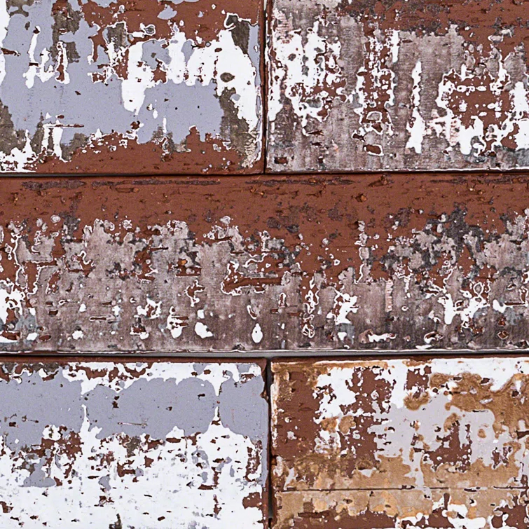 Metro 2" x 9" Terra Cotta Subway Tile in Red/White