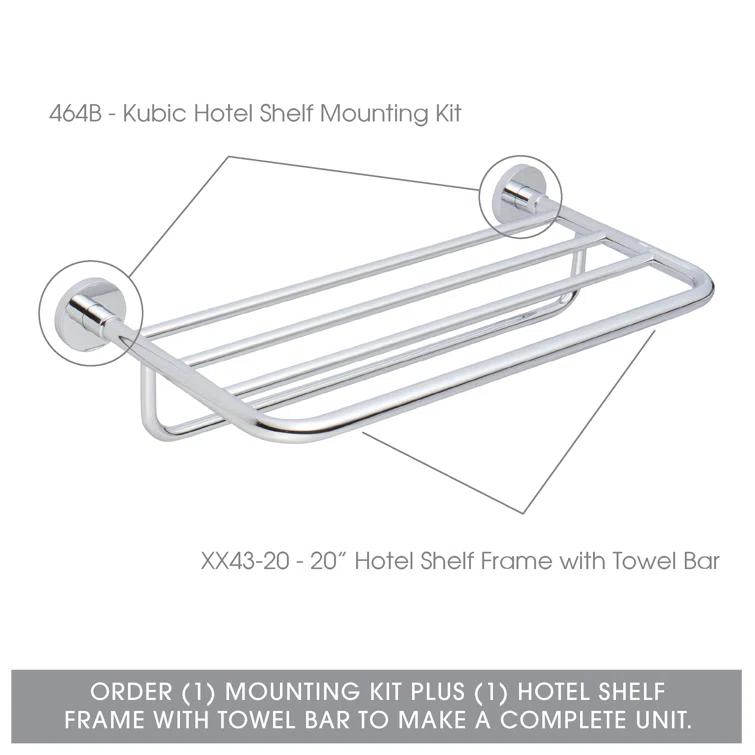 Universal 24" Hotel Shelf Frame with Towel Bar