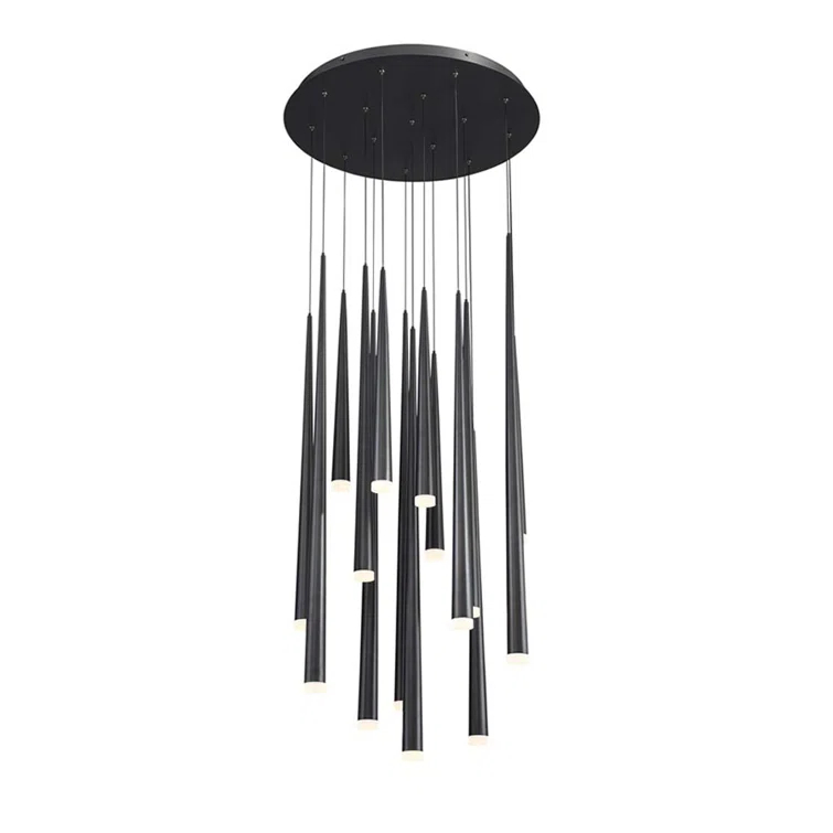 Cascade 15 - Light Dimmable LED Tiered Chandelier