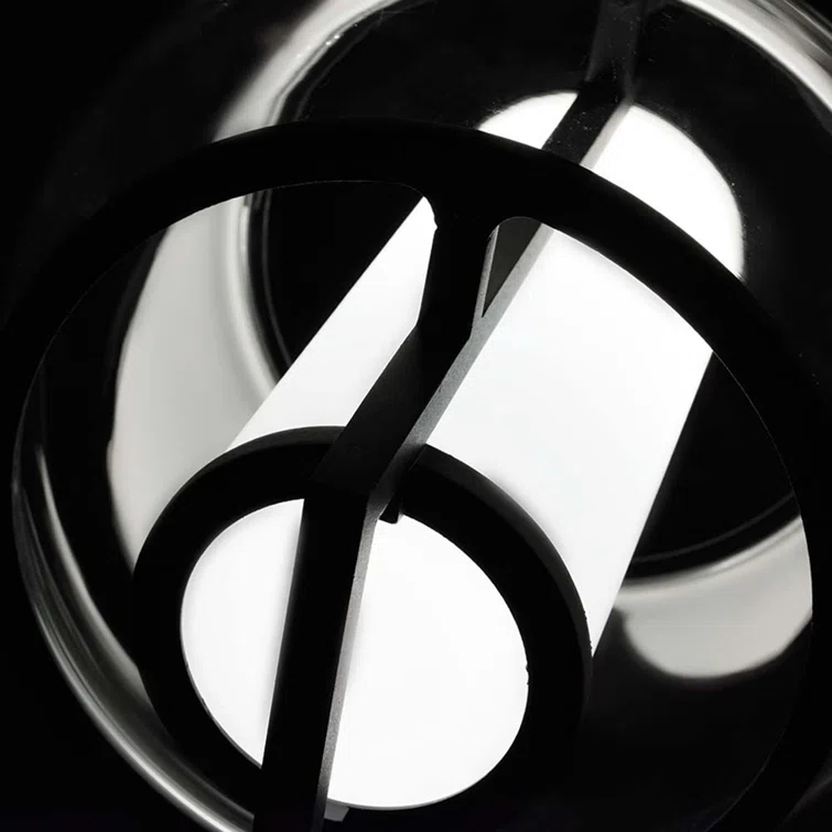 Lucid Black Orb LED Pendant with Mouth-Blown Opal Glass