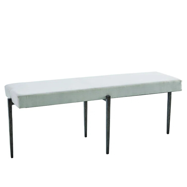 Studio A Home Laforge Bench-Natural Iron w/Muslin Cushion-Lg