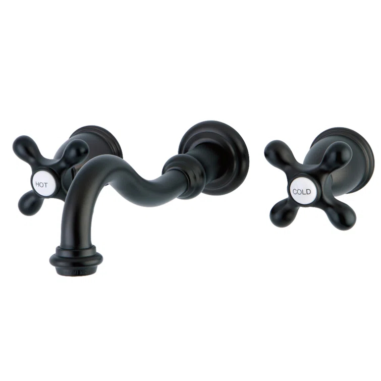 Kingston Brass Vintage Two-Handle 3-Hole Wall Mount Bathroom Faucet