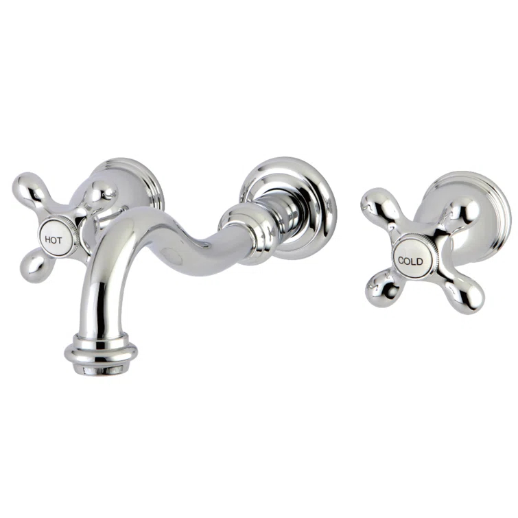 Kingston Brass Vintage Two-Handle 3-Hole Wall Mount Bathroom Faucet