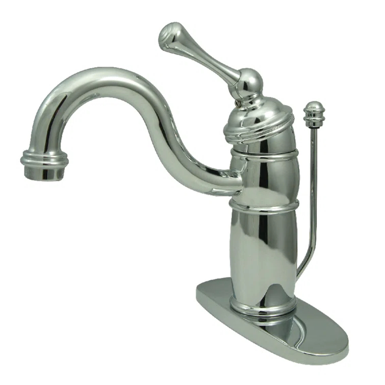 Kingston Brass Victorian Single-Handle 1-Hole Deck Mount Bathroom Faucet with Plastic Pop-Up
