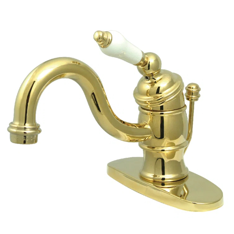 Kingston Brass Victorian Single-Handle 1-Hole Deck Mount Bathroom Faucet with Plastic Pop-Up