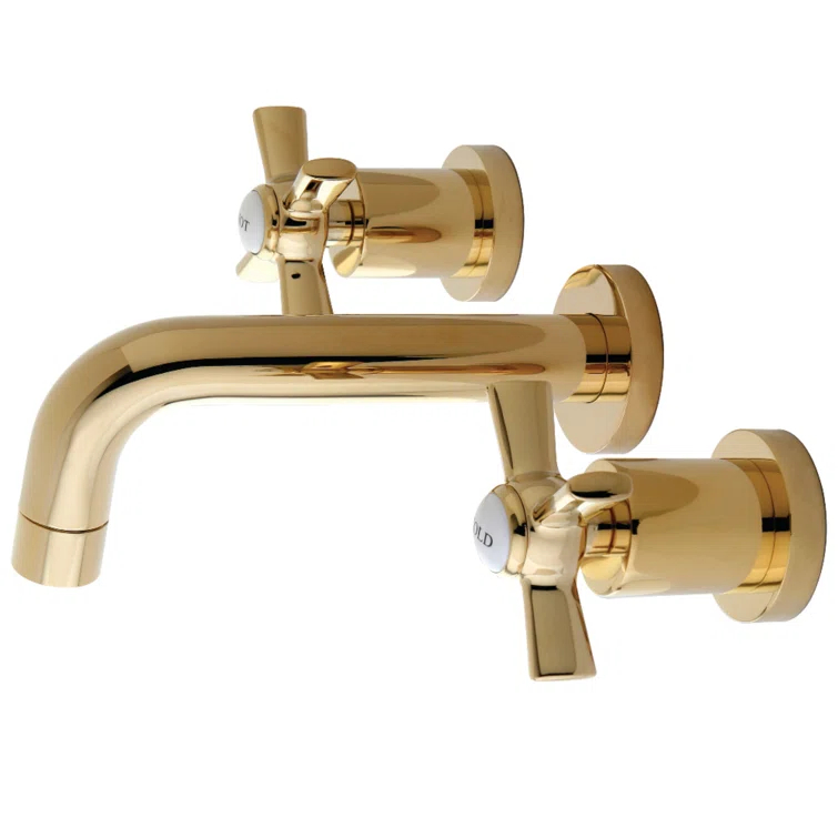 Kingston Brass KS8122ZX Kingston Brass Millennium Two-Handle 3-Hole Wall Mount Bathroom Faucet