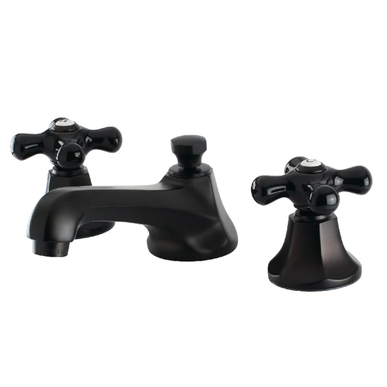 Kingston Brass Duchess Two-Handle 3-Hole Deck Mount Widespread Bathroom Faucet with Brass Pop-Up Drain