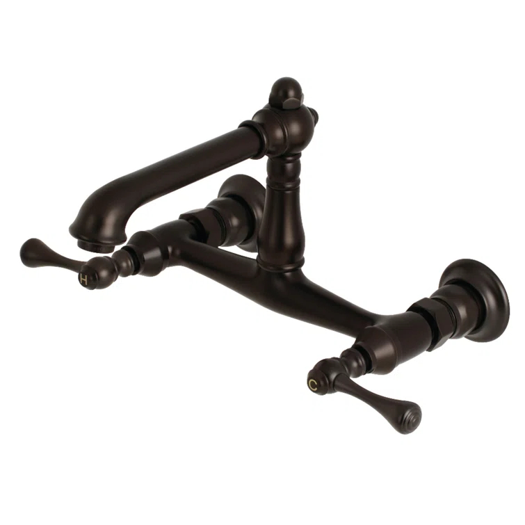 Kingston Brass KS7245BL Kingston Brass English Country Two-Handle 2-Hole Wall Mount Bathroom Faucet