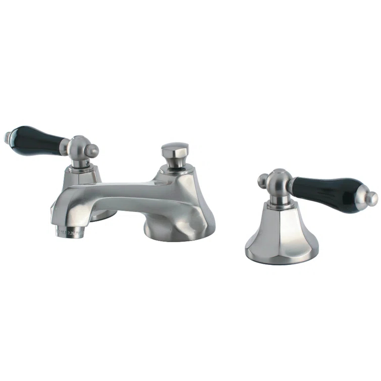 Kingston Brass KS4468PKL Kingston Brass Duchess Two-Handle 3-Hole Deck Mount Widespread Bathroom Faucet with Brass Pop-Up Drain