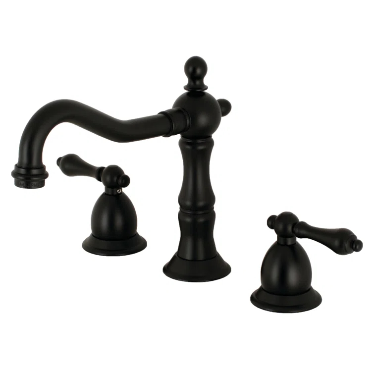 Kingston Brass KS1970AL Kingston Brass Heritage Two-Handle 3-Hole Deck Mount Widespread Bathroom Faucet with Brass Pop-Up Drain