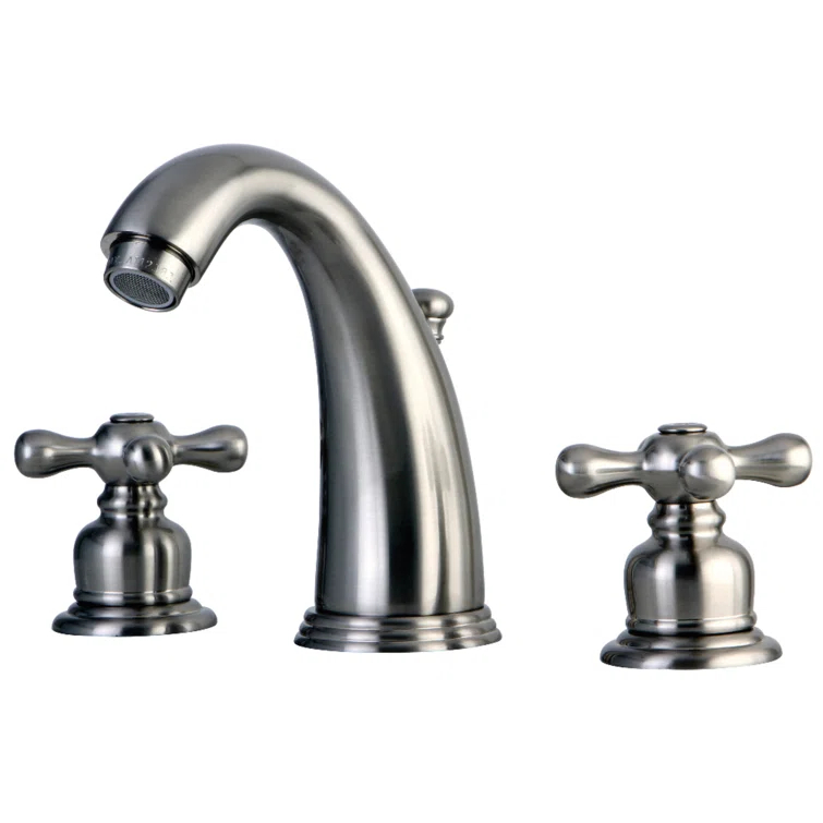 Kingston Brass Victorian Two-Handle 3-Hole Deck Mount Widespread Bathroom Faucet with Retail Pop-Up Drain