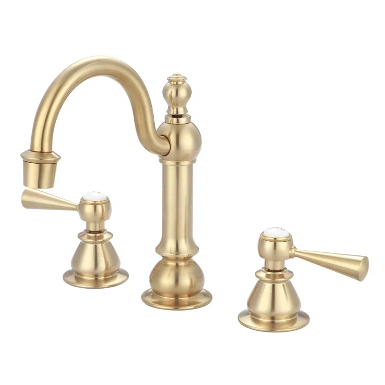 Water Creation  Satin Brass High Arc Torch Lever Handle True Brass Lavatory Faucet