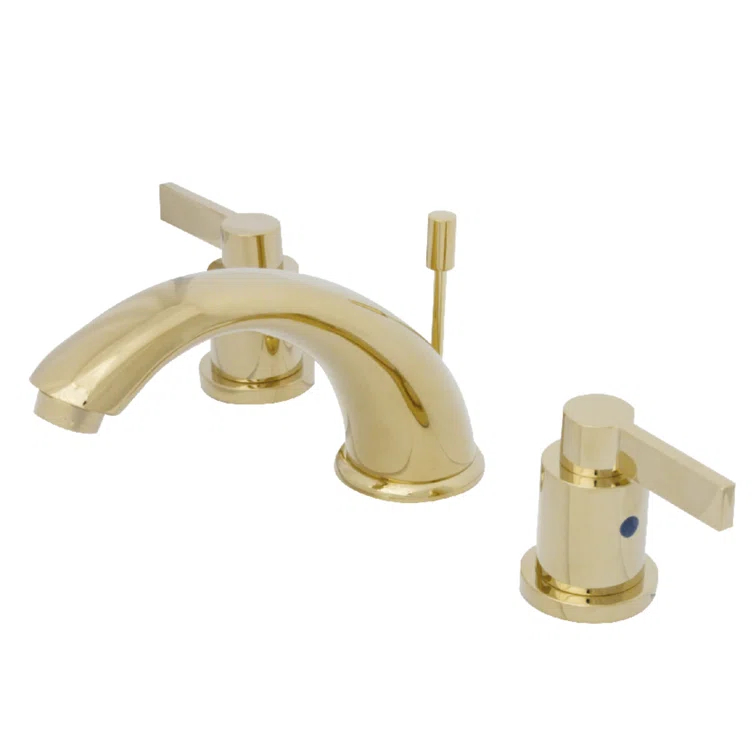 Kingston Brass NuvoFusion Two-Handle 3-Hole Deck Mount Widespread Bathroom Faucet with Retail Pop-Up Drain