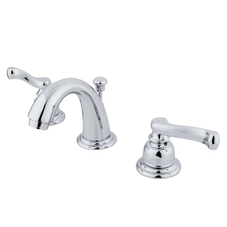 Kingston Brass Royale Two-Handle 3-Hole Deck Mount Widespread Bathroom Faucet with Retail Pop-Up Drain
