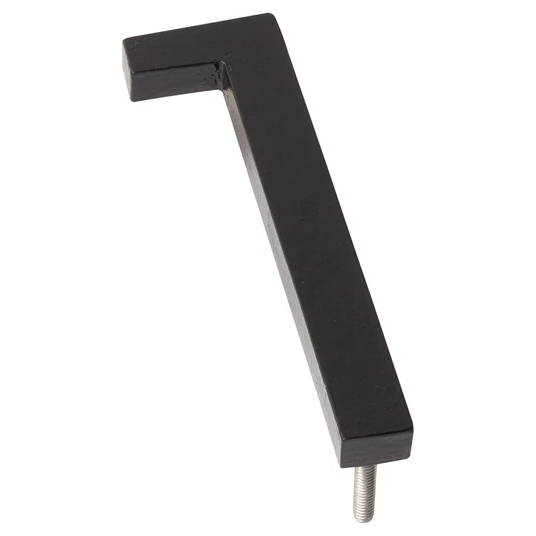 8 in. Black Aluminum Floating or Flat Modern House Number 1