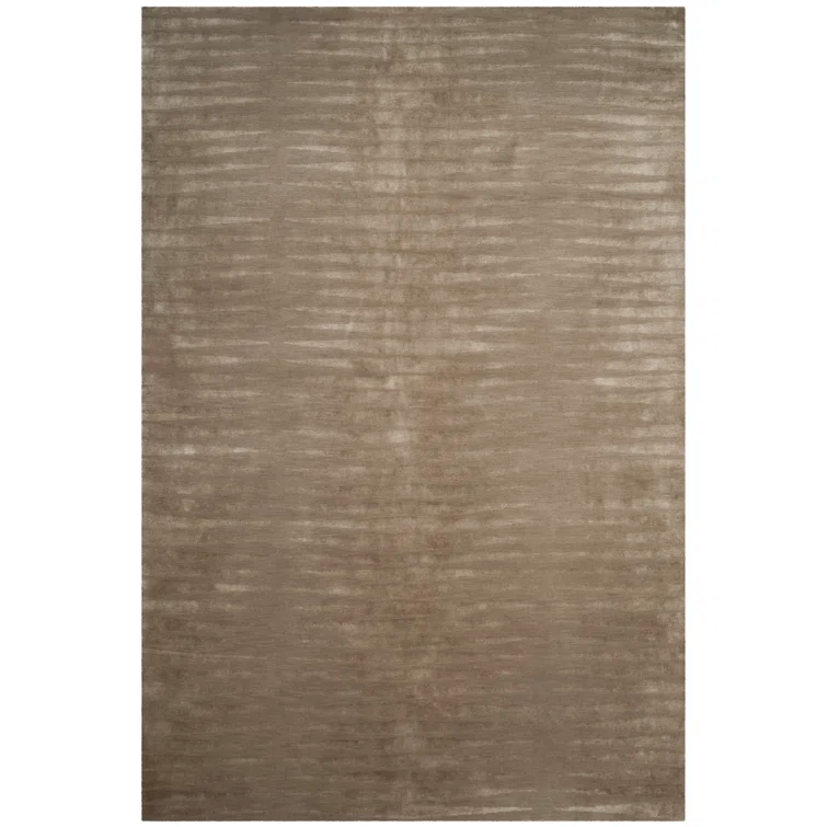 Nepalese Falcon Striped 6' x 9' Hand-Knotted Wool-Silk Rug