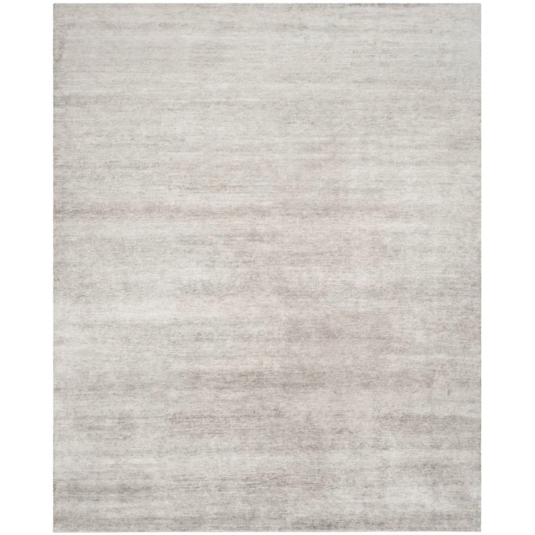 Fairfax Heathered Gray 6' x 9' Hand-Knotted Viscose and Cotton Rug