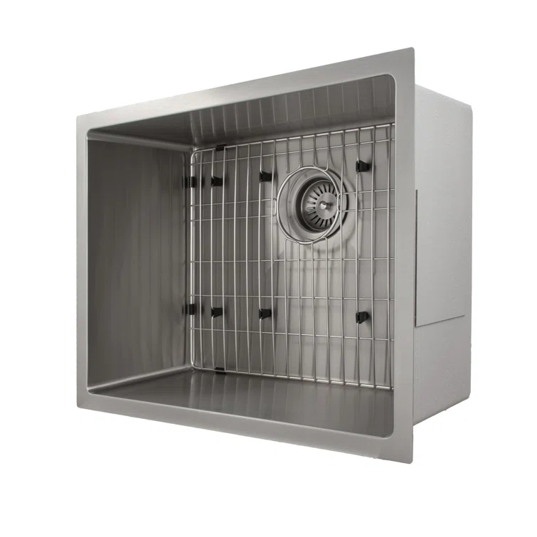 Meribel Stainless Steel 23" L x 18" W Undermount Kitchen Sink with Basket Strainer