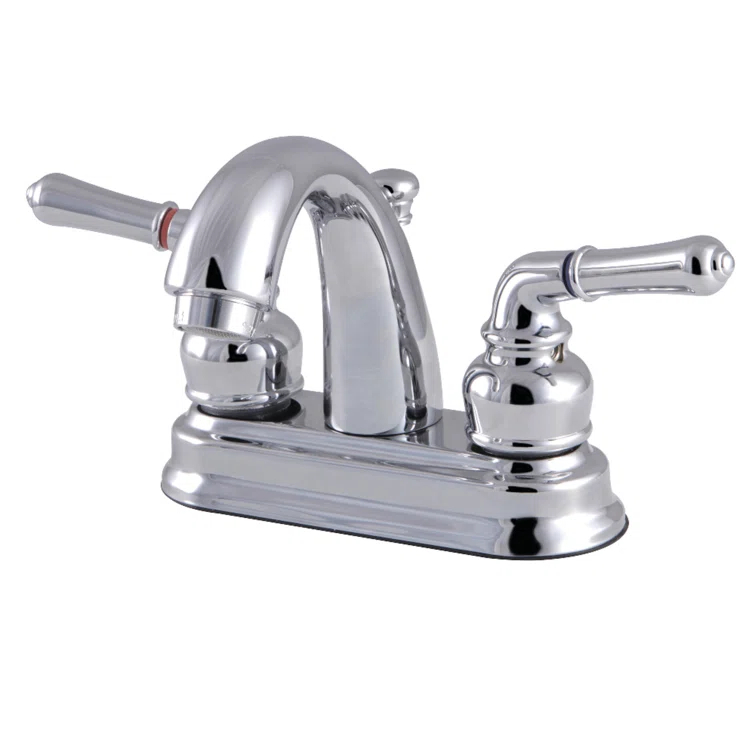 Kingston Brass Kingston Brass Naples Two-Handle 3-Hole Deck Mount 4" Centerset Bathroom Faucet with Plastic Pop-Up FB5615NML