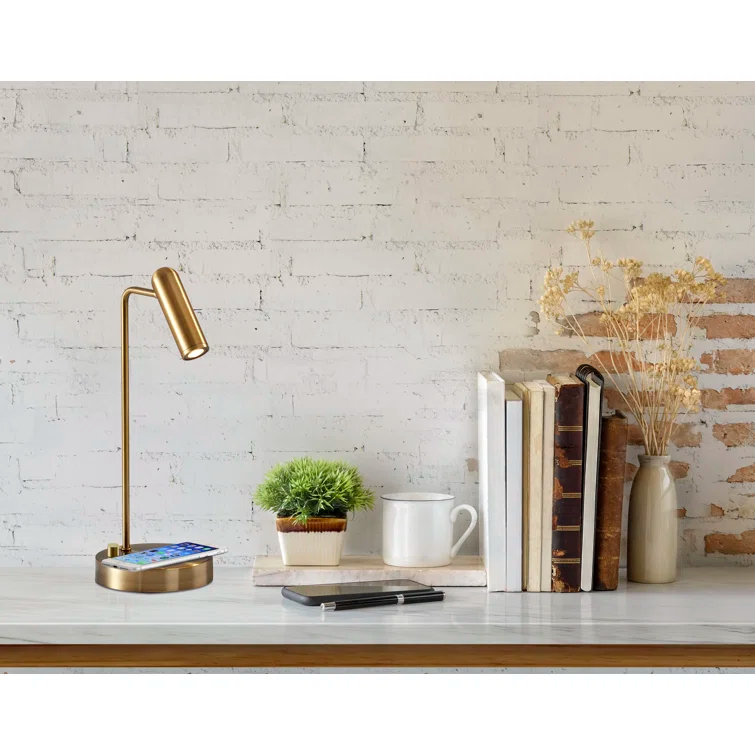 Avon 17" Desk Lamp With USB And Wireless Charging