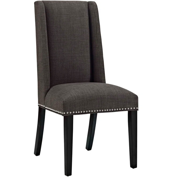 Modway Baron White Vinyl and Wood Frame Dining Chairs
