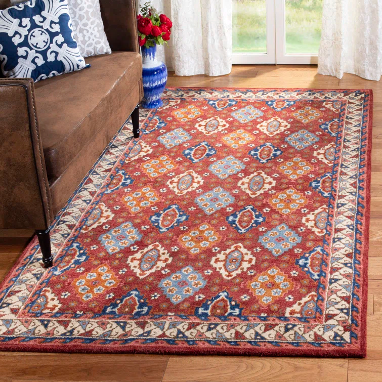 Antiquity AT509 Hand Tufted Runner Rug - Red/Blue - 2'3"x8' - Safavieh.