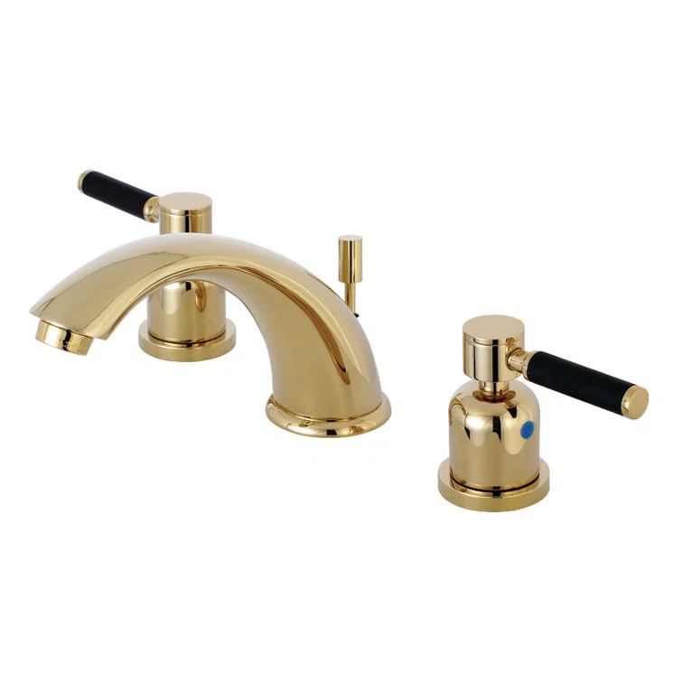 Kingston Brass KB8962DKL Kingston Brass Kaiser Two-Handle 3-Hole Deck Mount Widespread Bathroom Faucet with Retail Pop-Up Drain