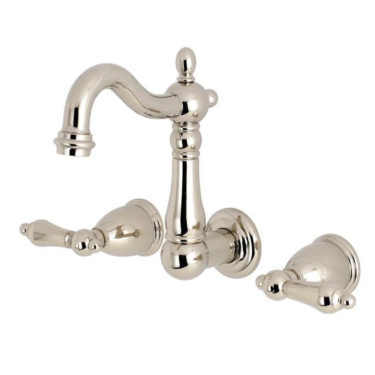 Kingston Brass Heritage Two-Handle 3-Hole Wall Mount Bathroom Faucet