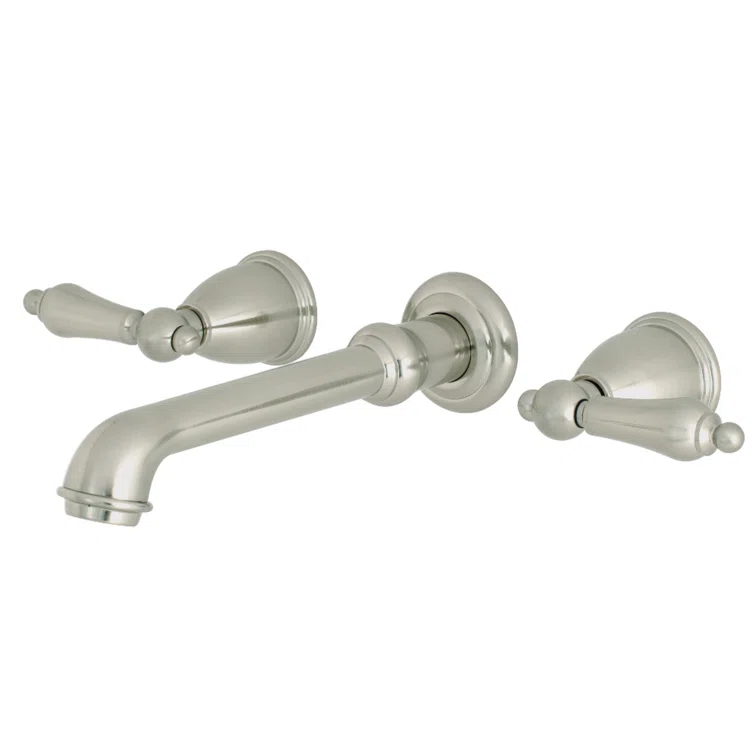 Kingston Brass English Country Two-Handle 3-Hole Wall Mount Bathroom Faucet