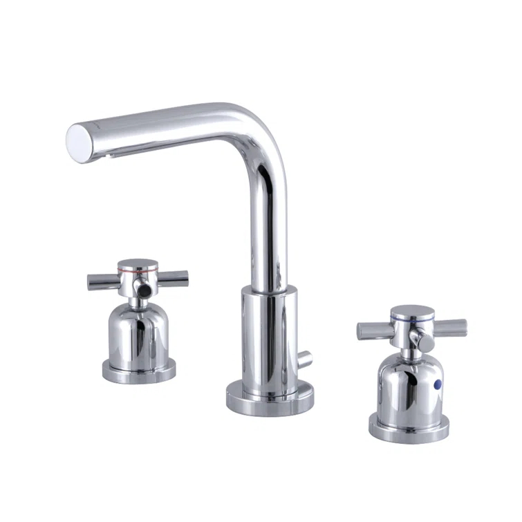 Kingston Brass Concord Two-Handle 3-Hole Deck Mount Widespread Bathroom Faucet with Brass Pop-Up Drain