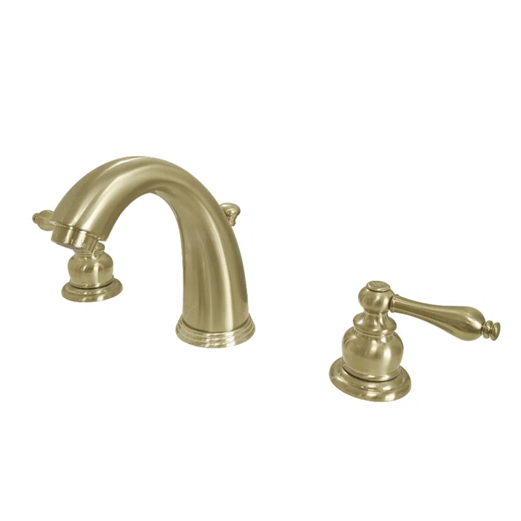Kingston Brass Victorian Two-Handle 3-Hole Deck Mount Widespread Bathroom Faucet with Retail Pop-Up Drain