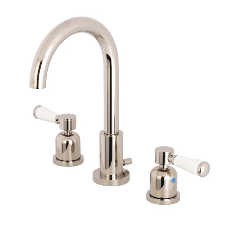 Kingston Brass Paris Two-Handle 3-Hole Deck Mount Widespread Bathroom Faucet with Brass Pop-Up Drain