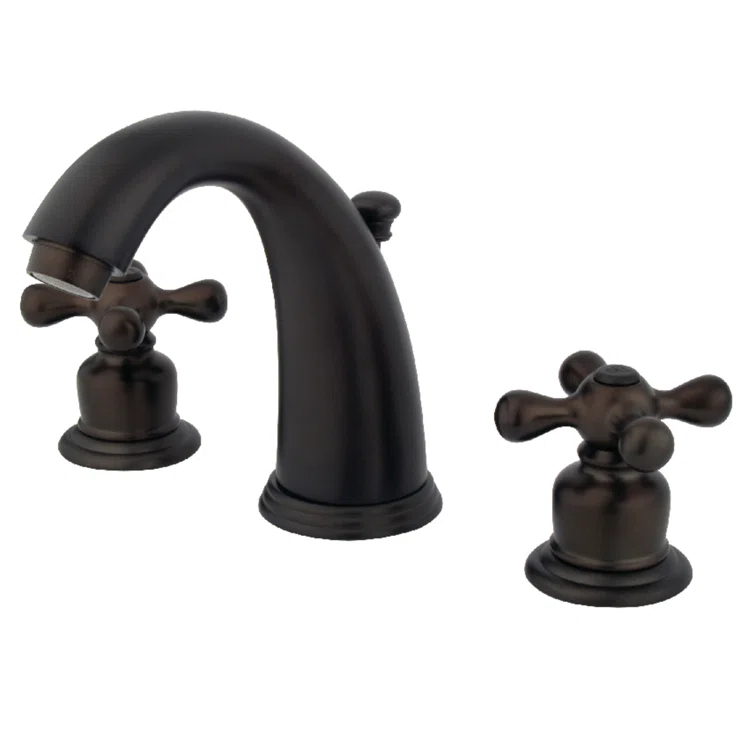 Kingston Brass Victorian Two-Handle 3-Hole Deck Mount Widespread Bathroom Faucet with Retail Pop-Up Drain