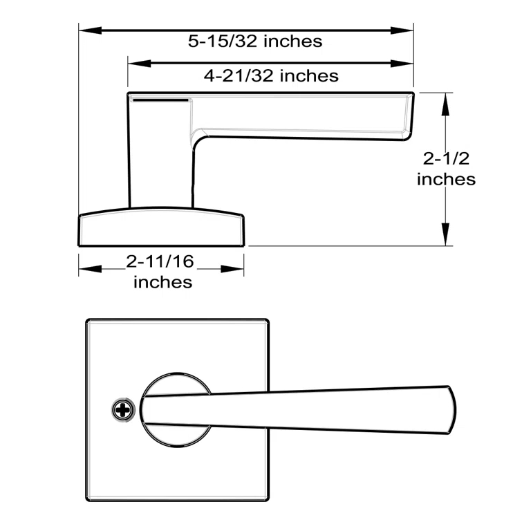 Spyglass Single Dummy Door Lever with Square Rose