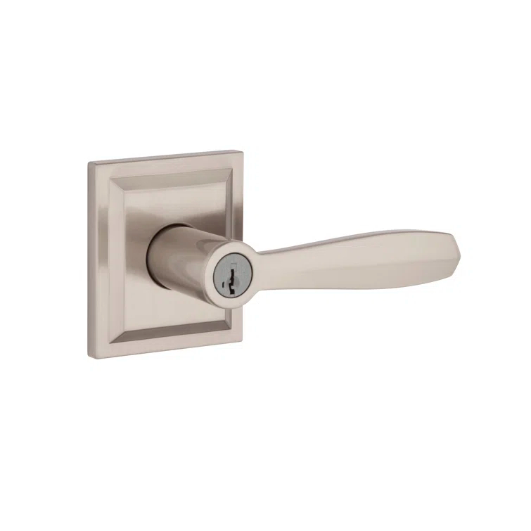 Baldwin Torrey Low Profile Rose Keyed Entry Lever Featuring Smartkey in SN