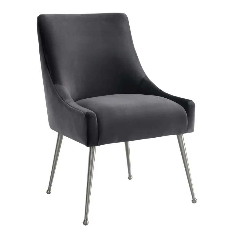 Beatrix 19'' H Velvet Upholstered Metal Parsons Chair