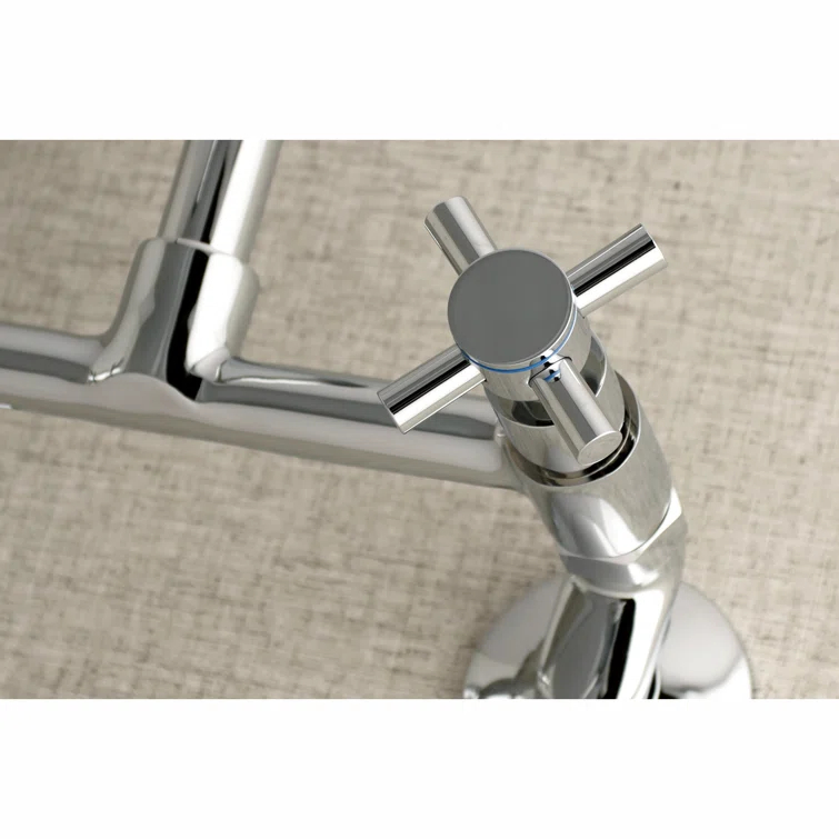 Kingston Brass Concord Double-Handle 2-Hole Wall-Mount Bridge Kitchen Faucet
